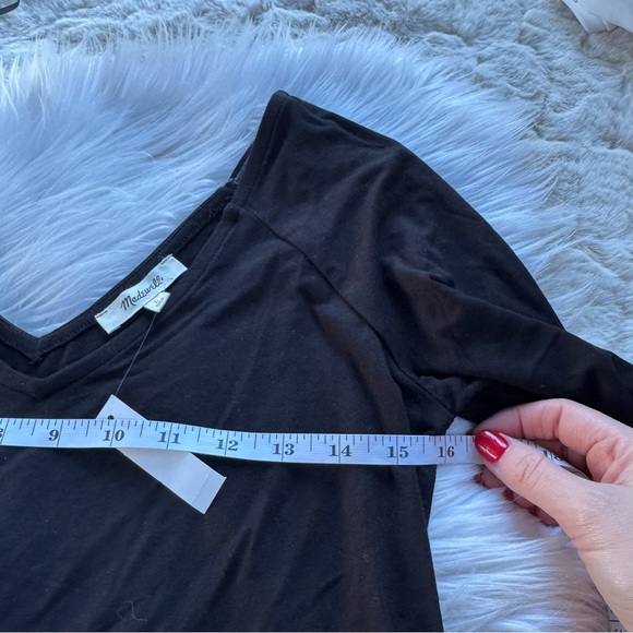 NWT Madewell Jersey V-Neck Long-Sleeve Top in black - Picture 13 of 14